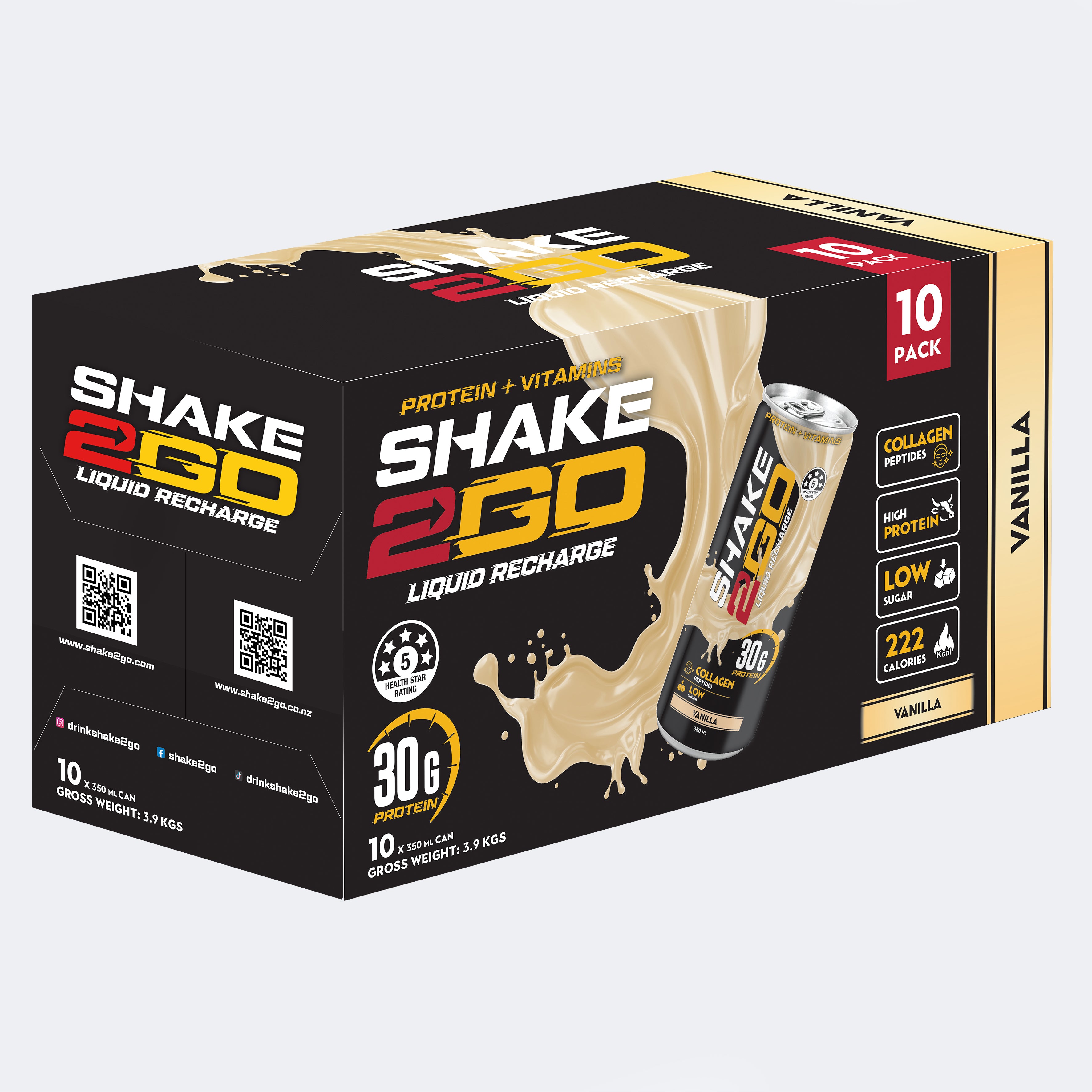 SHAKE2GO Vanilla - 10 Cans